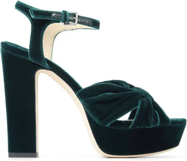 Jimmy Choo Heloise 120mm fluwelen pumps Groen