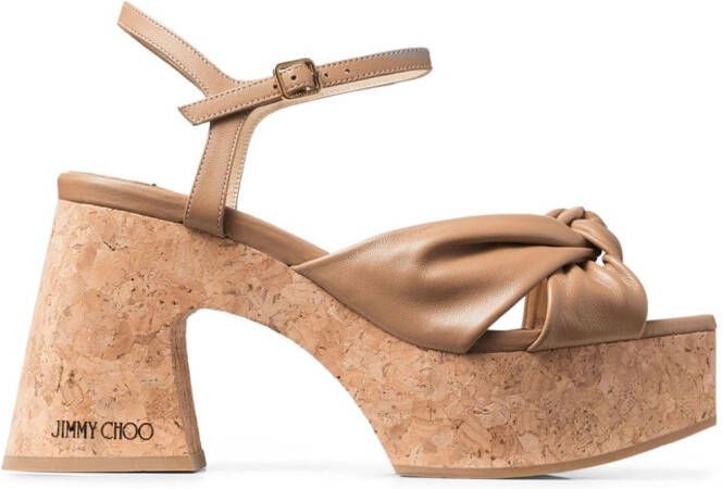 Jimmy Choo Heloise sandalen met sleehak Bruin