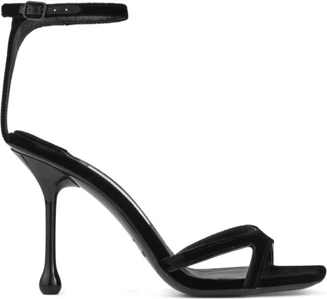 Jimmy Choo Ixia fluwelen sandalen Zwart