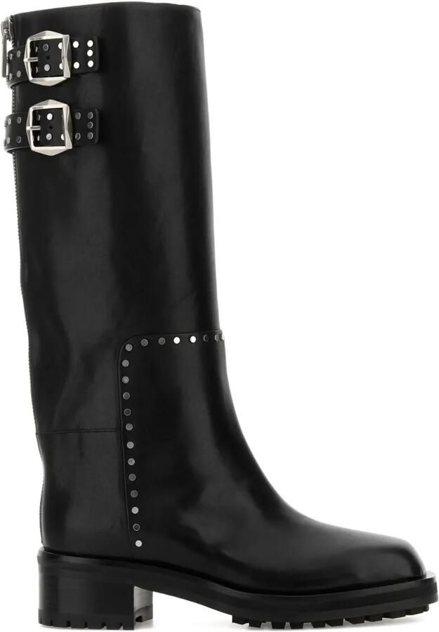 Jimmy Choo 50 mm Brooklyn KB laarzen met gesp en studs Zwart