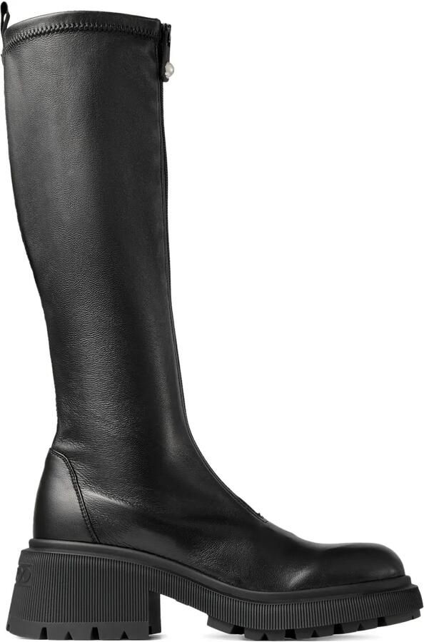 Jimmy Choo 50 mm Lune laarzen met plateauzool en rits Zwart
