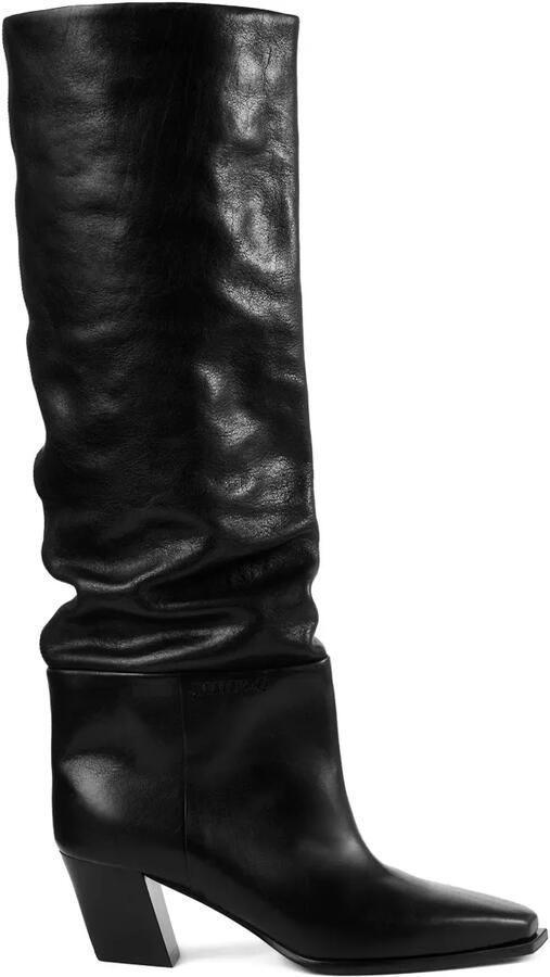 Jimmy Choo 60 mm Hart leren laarzen Zwart