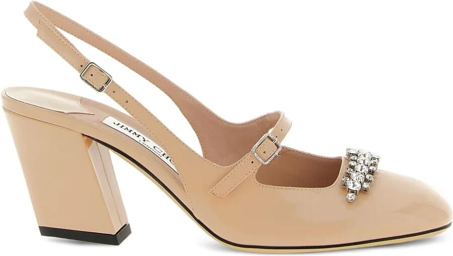 Jimmy Choo 70 mm Belinda slingback pumps met kristallen Roze