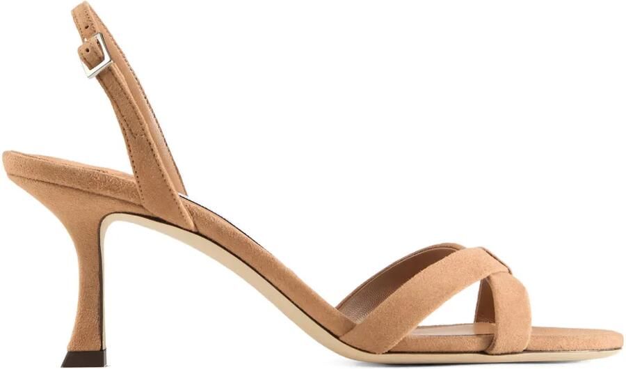 Jimmy Choo 70mm Elsy slingback sandalen Bruin