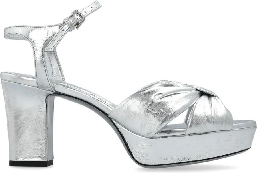 Jimmy Choo 80 mm Heloise sandalen met plateauzool Zilver
