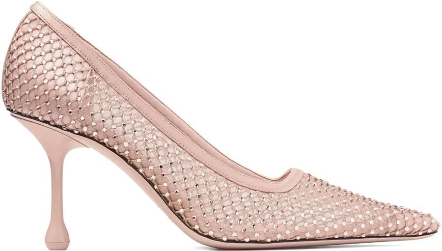 Jimmy Choo 80 mm Ixia mesh pumps verfraaid met kristallen Roze