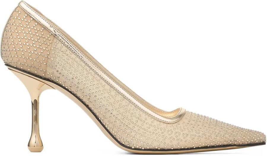 Jimmy Choo 80 mm Ixia verfraaide pumps Goud