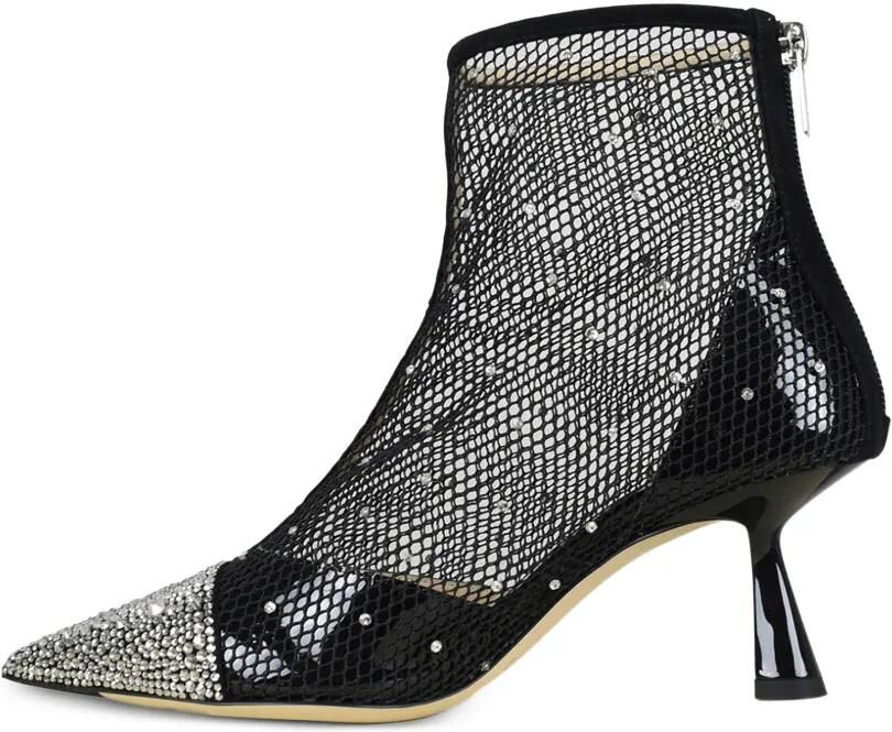 Jimmy Choo 80 mm mesh laarzen verfraaid met kristallen Wit - Foto 3