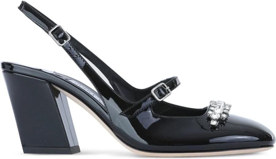 Jimmy Choo 85 mm Belinda slingback pumps met kristallen Zwart