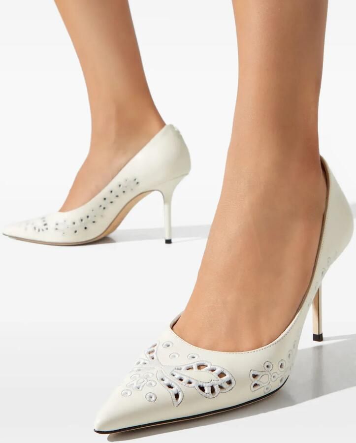 Jimmy Choo 85 mm Love pumps met borduurwerk en hak Wit - Foto 3