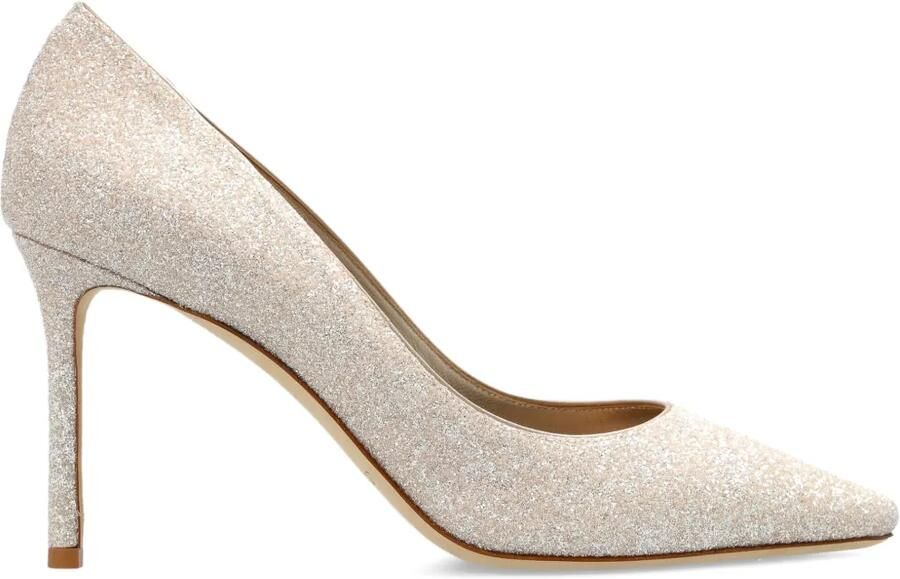 Jimmy Choo 85 mm Romy pumps met puntige neus Beige