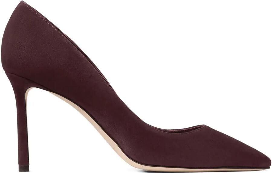 Jimmy Choo 85 mm Romy suède pumps met puntige neus Rood
