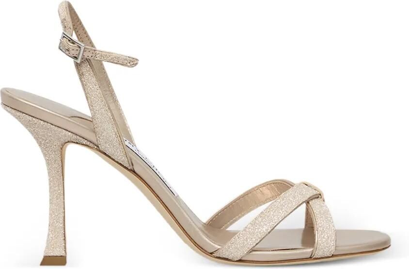 Jimmy Choo 90mm Elsy sandalen met hak Beige