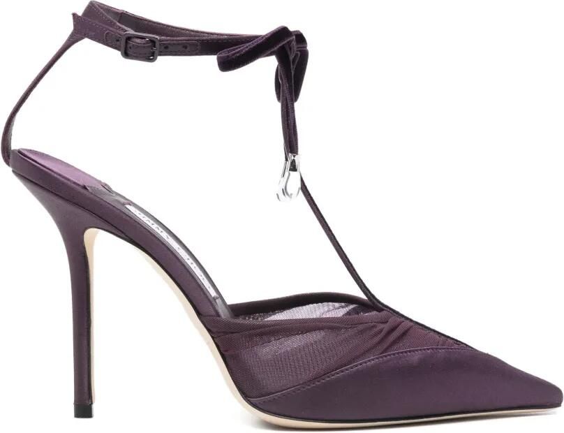 Jimmy Choo Afia 100 pumps met puntige neus Paars