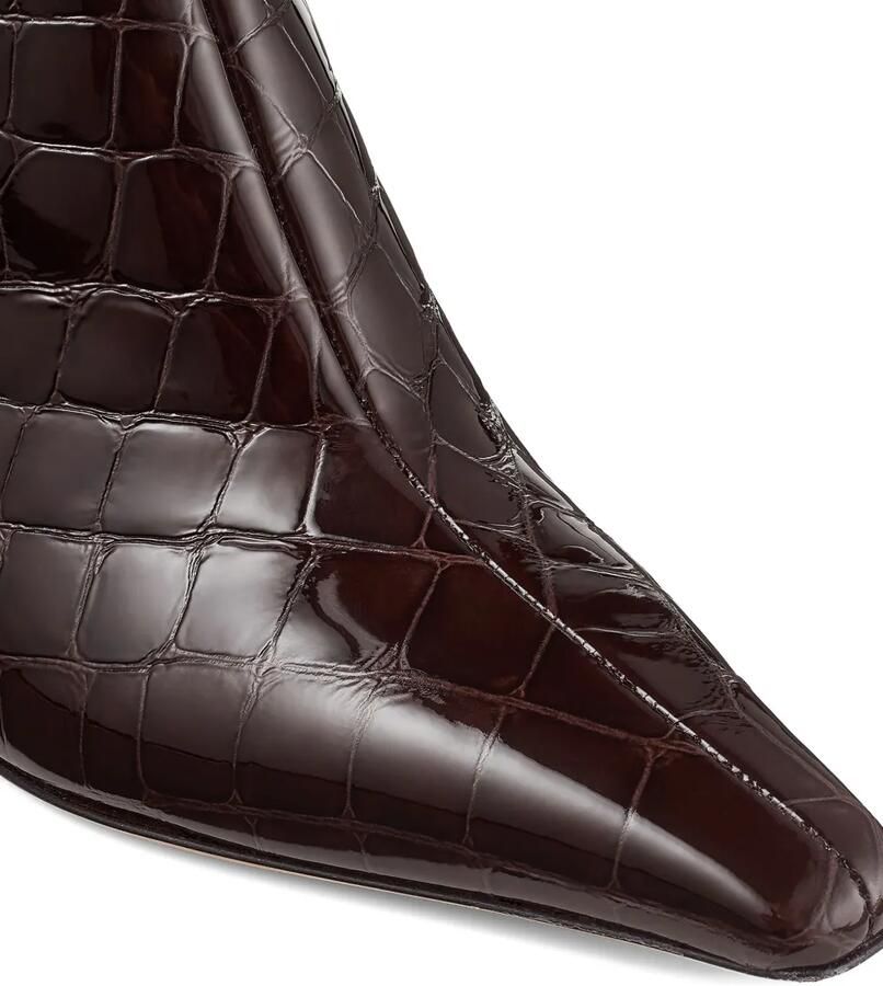 Jimmy Choo Agathe 85 knielaarzen met krokodillen-reliëf Bruin - Foto 2