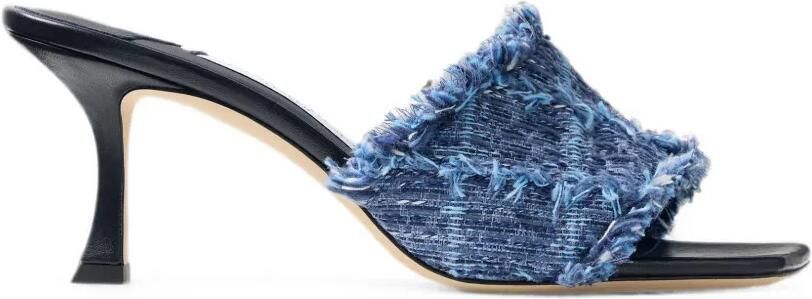 Jimmy Choo Alexia denim sandalen met franje Blauw