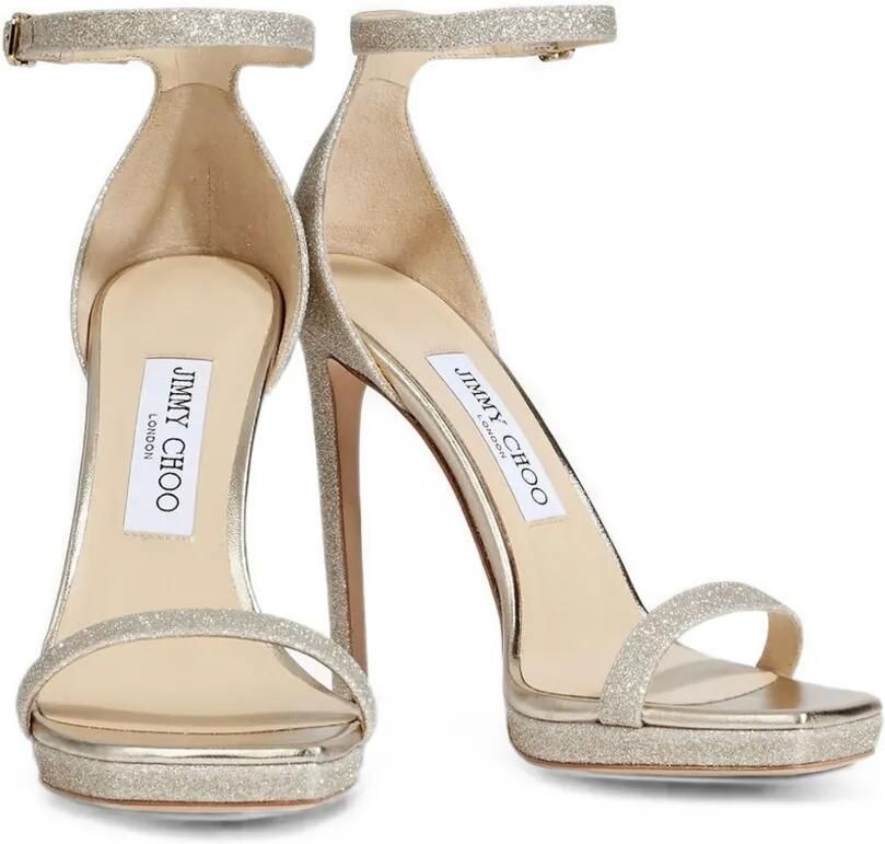 Jimmy Choo Alva sandalen met glitters en plateauzool Zilver - Foto 3