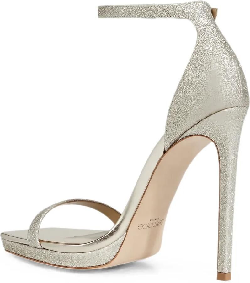 Jimmy Choo Alva sandalen met glitters en plateauzool Zilver - Foto 2