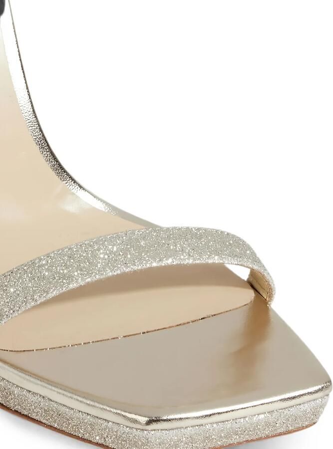 Jimmy Choo Alva sandalen met glitters en plateauzool Zilver - Foto 4