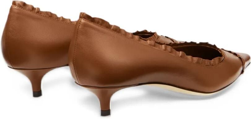 Jimmy Choo Amelia ruffled leather pumps Bruin - Foto 5