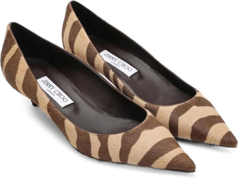 Jimmy Choo Amelia pumps met zebra-print Beige - Foto 3
