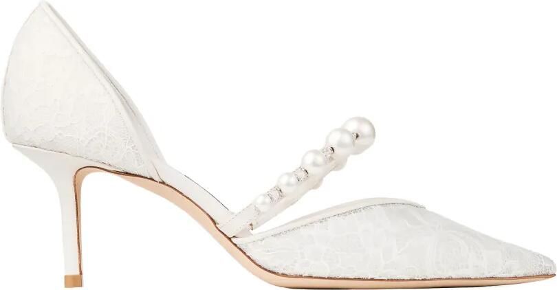 Jimmy Choo Aurelie 65 pumps verfraaid met parels Wit