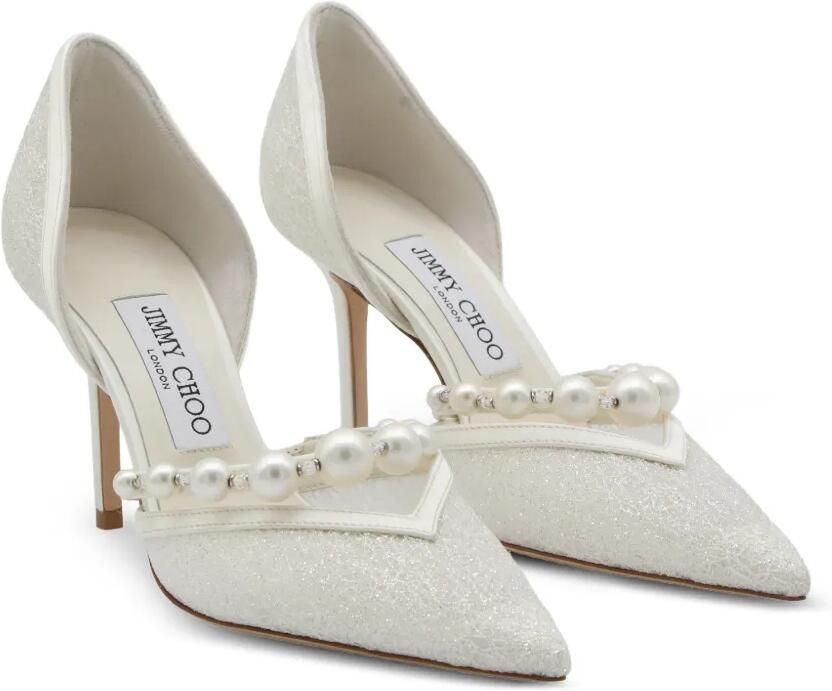 Jimmy Choo Aurelie 85 pumps verfraaid met parels Wit - Foto 3