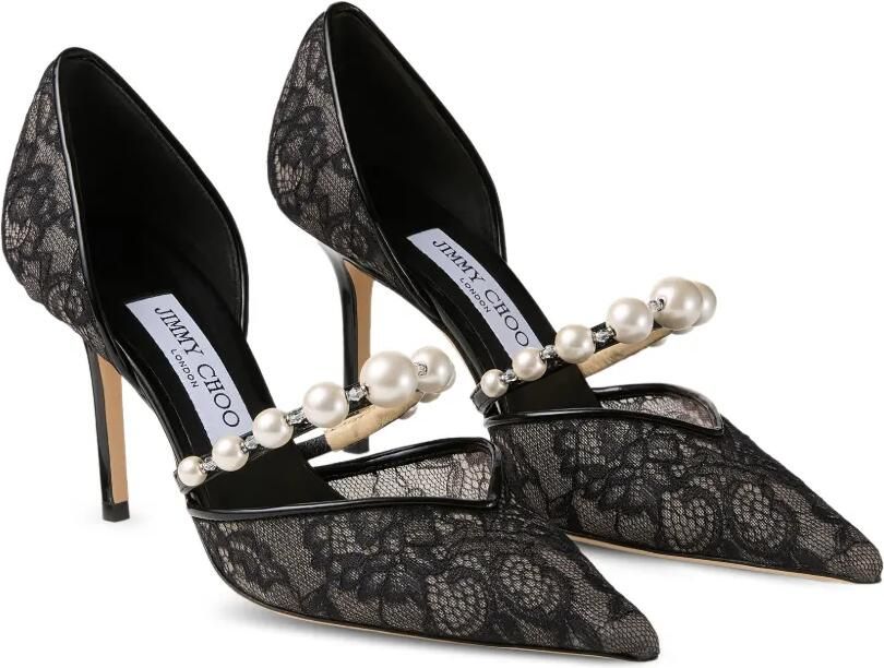 Jimmy Choo Aurelie 95 pumps met kant Zwart - Foto 4