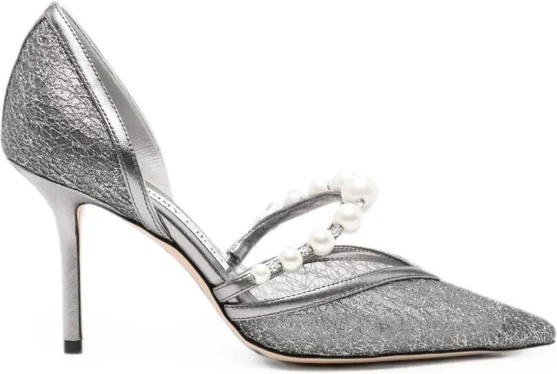 Jimmy Choo Aurelie pumps verfraaid met parel Grijs
