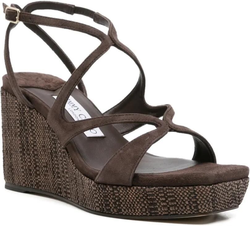 Jimmy Choo Ayla sandalen met sleehak Bruin