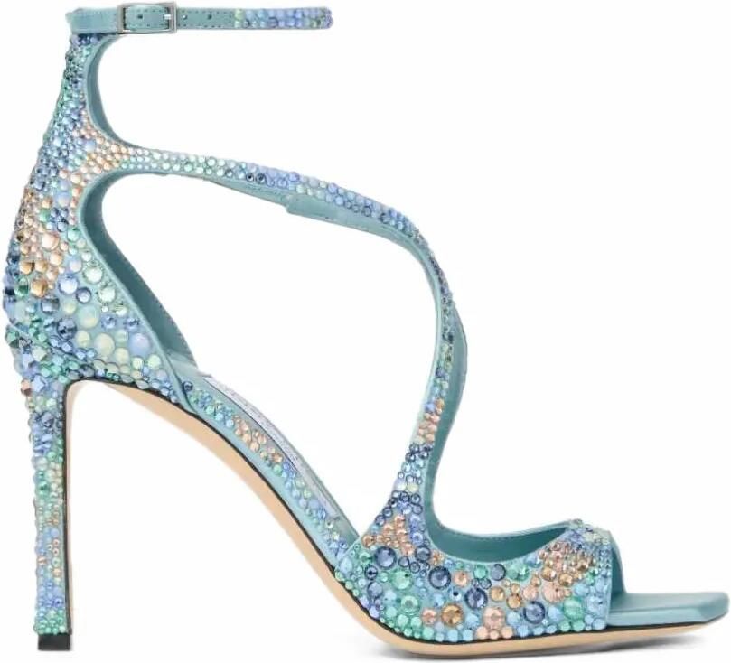 Jimmy Choo Azia sandalen verfraaid met kristal Blauw