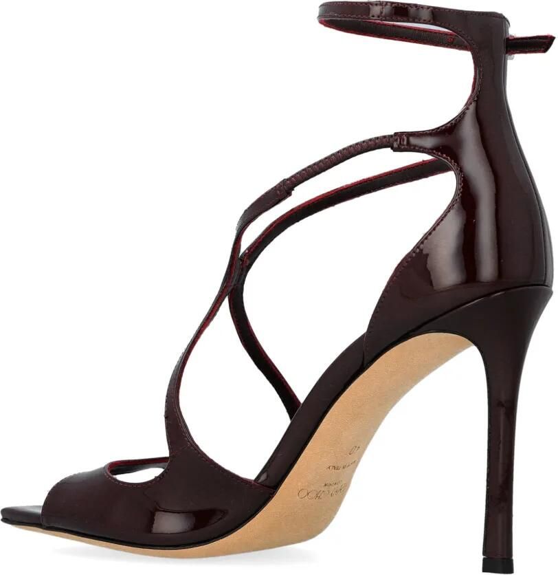 Jimmy Choo Azia 95 deep-merlot lakleren sandalen Bruin - Foto 2