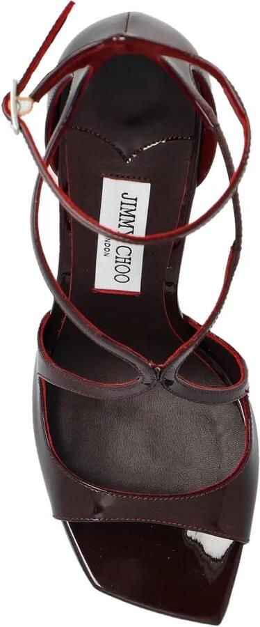 Jimmy Choo Azia 95 deep-merlot lakleren sandalen Bruin - Foto 5