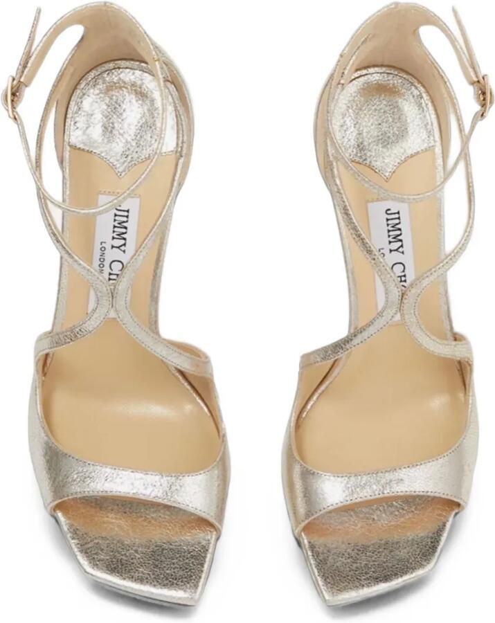 Jimmy Choo Azia 95 leren sandalen met glitters Goud - Foto 4