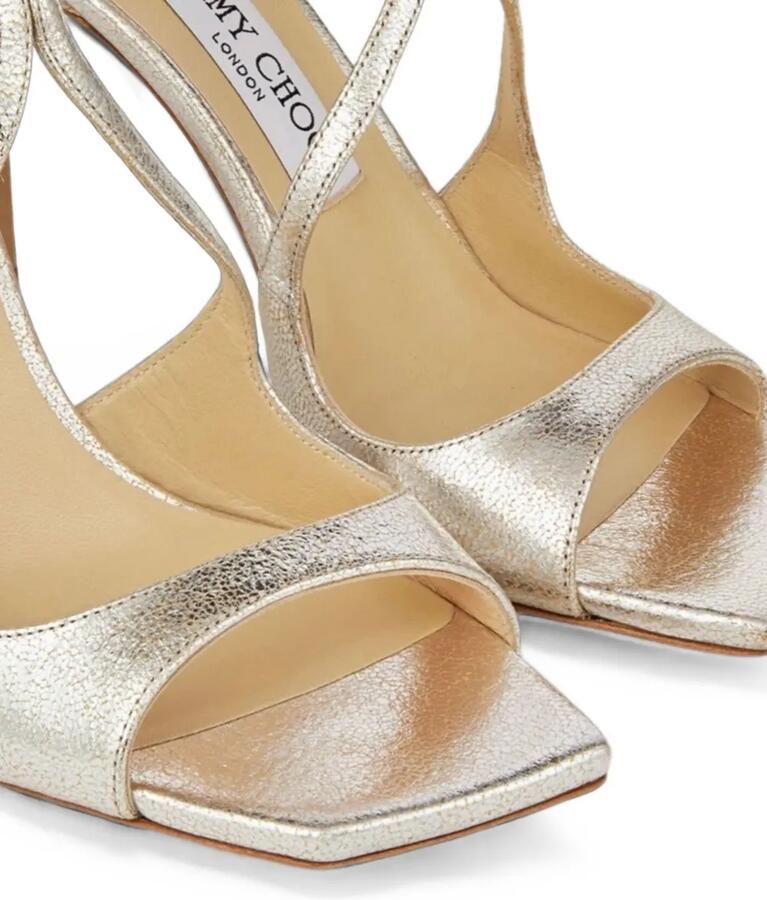 Jimmy Choo Azia 95 leren sandalen met glitters Goud - Foto 2