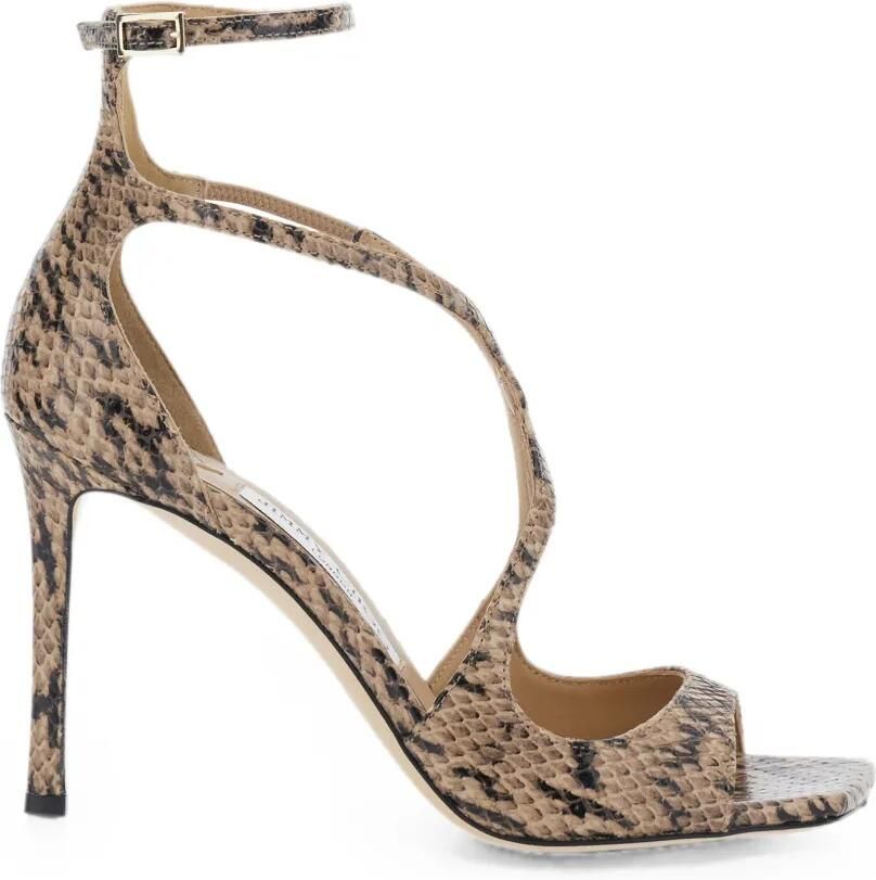 Jimmy Choo Azia sandalen met slangenprint Beige
