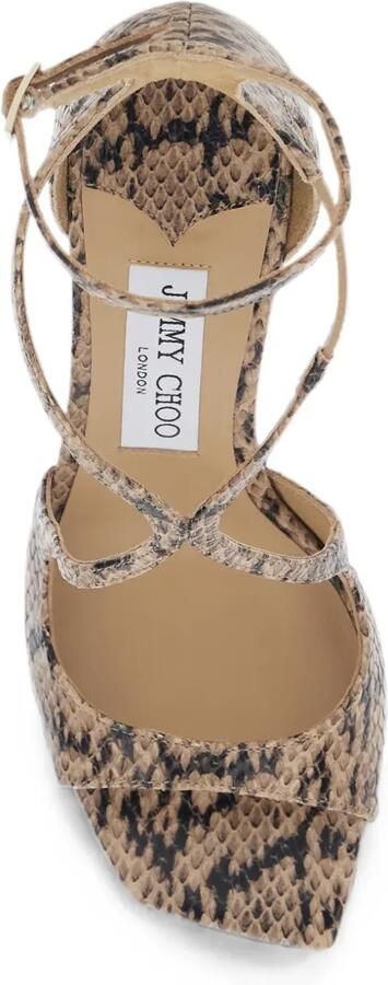 Jimmy Choo Azia sandalen met slangenprint Beige - Foto 4