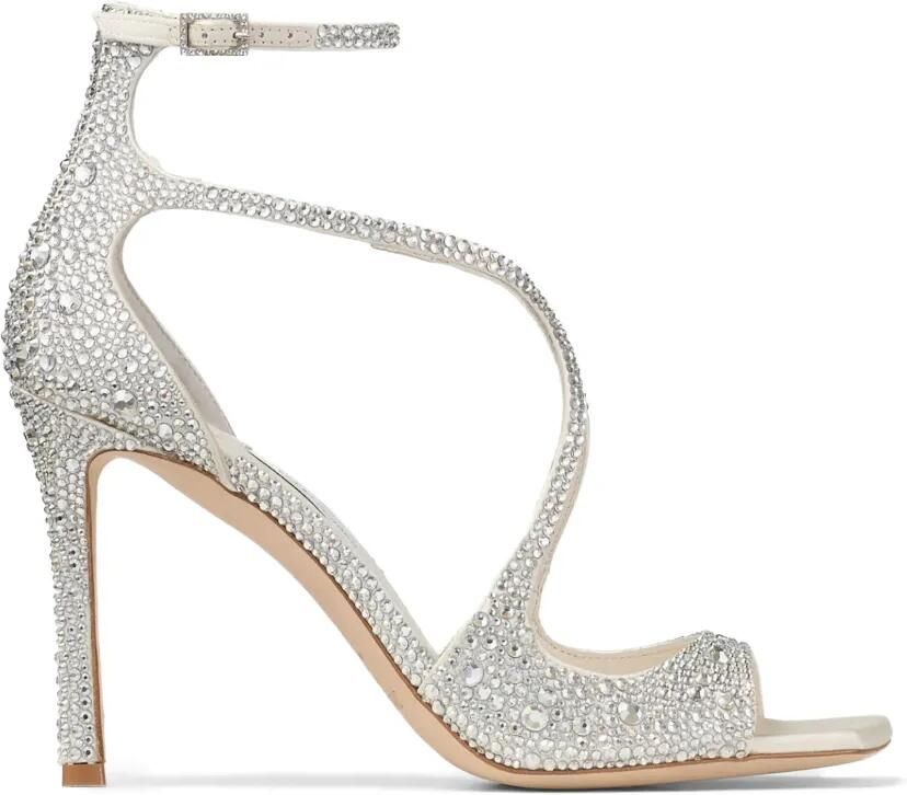 Jimmy Choo Azia sandalen verfraaid met kristallen Wit
