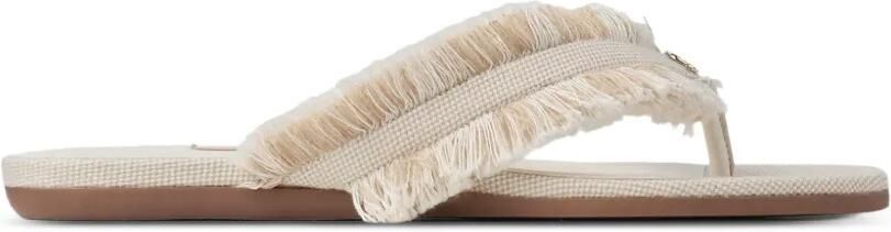 Jimmy Choo Bay Flat sandalen met franje Beige