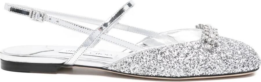 Jimmy Choo Belinda slingback sandalen verfraaid met glitters Zilver