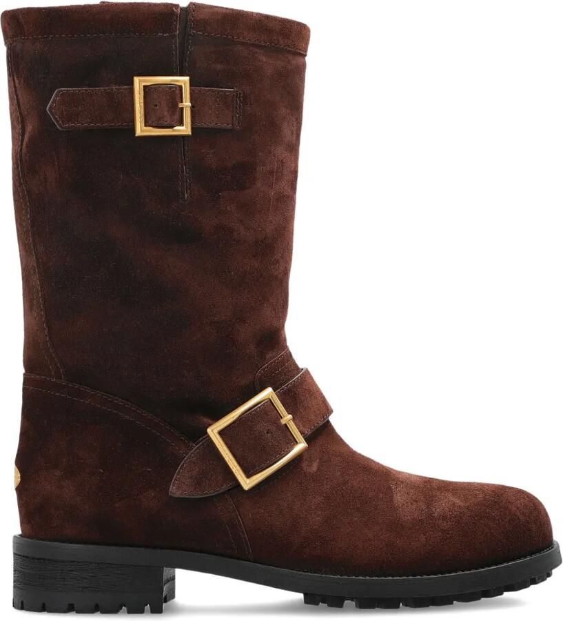 Jimmy Choo Biker boots met gesp Bruin