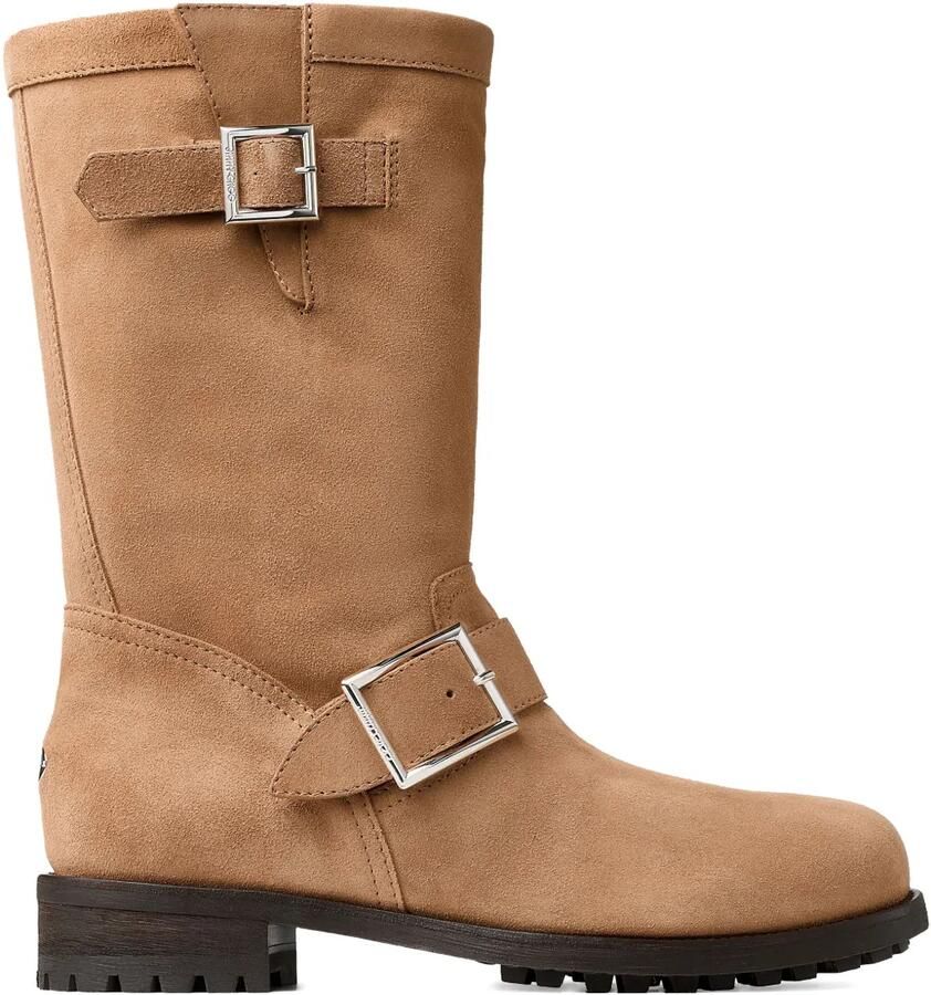 Jimmy Choo Biker Mid laarzen met gesp Beige