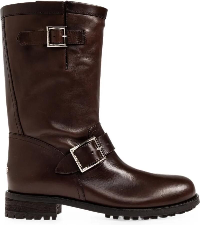 Jimmy Choo Biker Mid laarzen met gespbandje Bruin