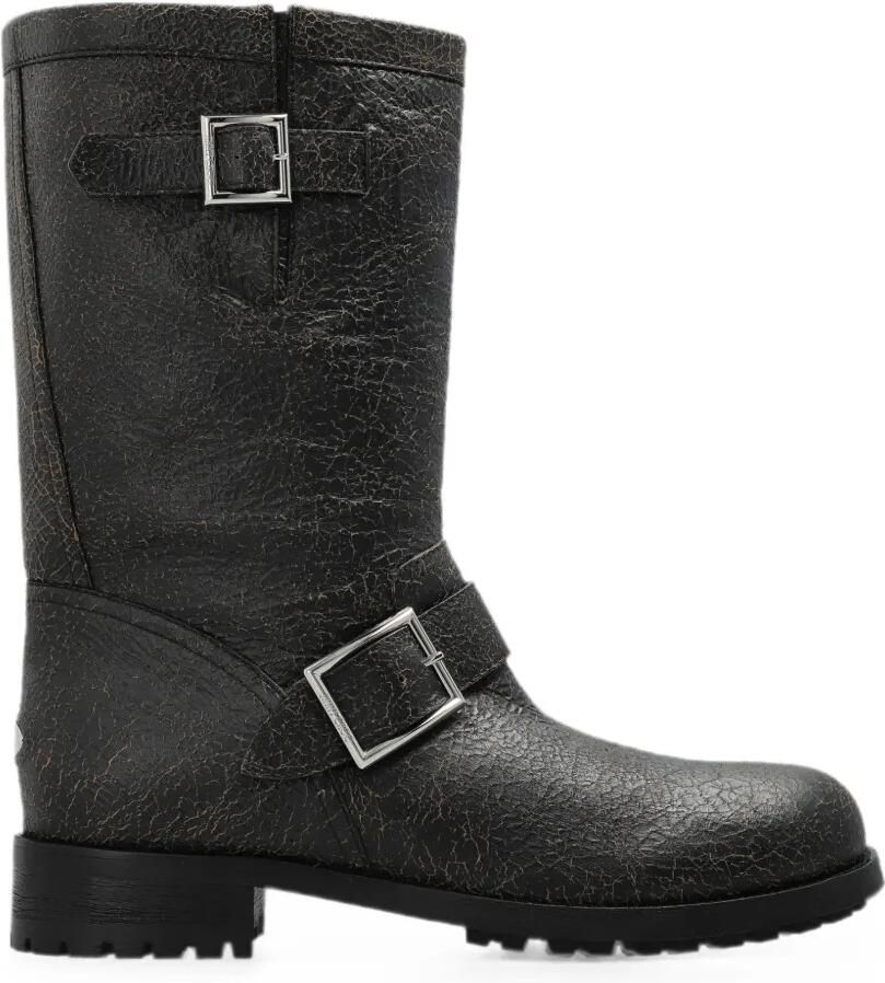 Jimmy Choo Biker Mid laarzen met gespbandje Zwart