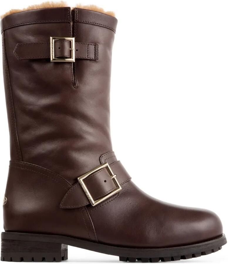 Jimmy Choo Biker Mid laarzen met gespsluiting Bruin