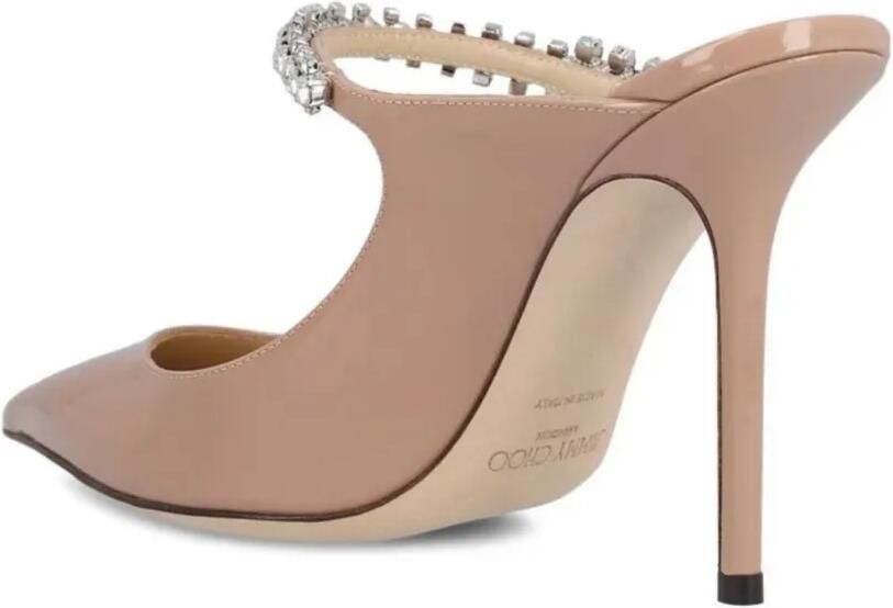 Jimmy Choo Bing 100 lakleren muiltjes met kristallen band Roze - Foto 4