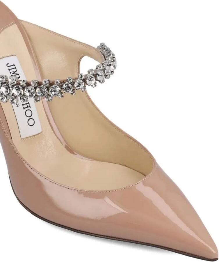 Jimmy Choo Bing 100 lakleren muiltjes met kristallen band Roze - Foto 2