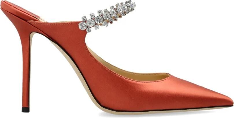 Jimmy Choo Bing 100 muiltjes verfraaid met kristallen en hak Oranje