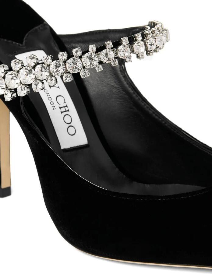 Jimmy Choo Bing 100 muiltjes verfraaid met kristallen en hak Zwart - Foto 3