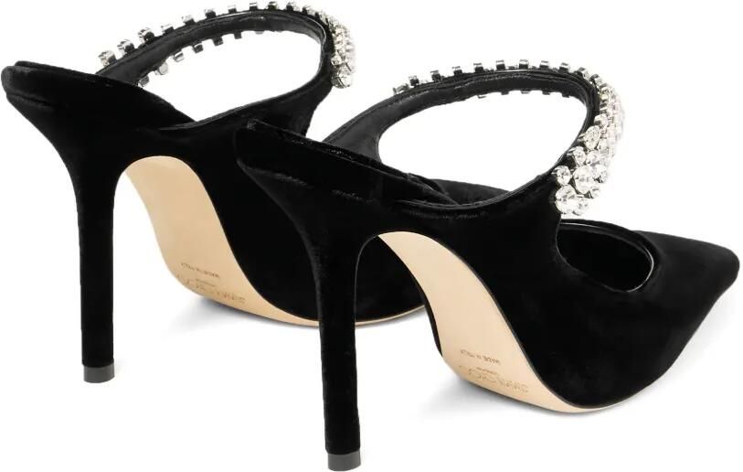Jimmy Choo Bing 100 muiltjes verfraaid met kristallen en hak Zwart - Foto 5